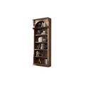 94" Traditional Tall Wood Bookcase with Storage Stratton Collection Brown - Martin Furniture