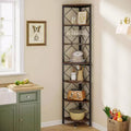 LITTLE TREE 78.7" 7 Tier Bookshelf Bookcase Brown/Black