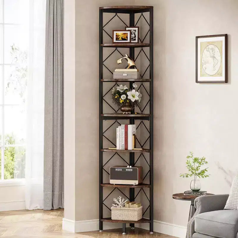 LITTLE TREE Scaffale Libreria a 7 Ripiani 200 cm Marrone/Nero