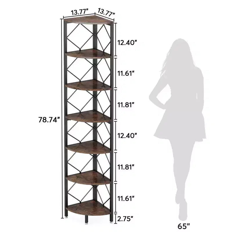 LITTLE TREE Scaffale Libreria a 7 Ripiani 200 cm Marrone/Nero