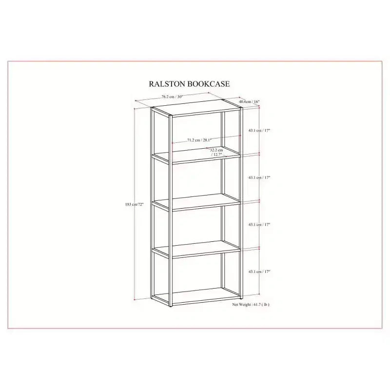 Libreria Brinkley 72" Naturale Rustico Marrone Invecchiato - WyndenHall