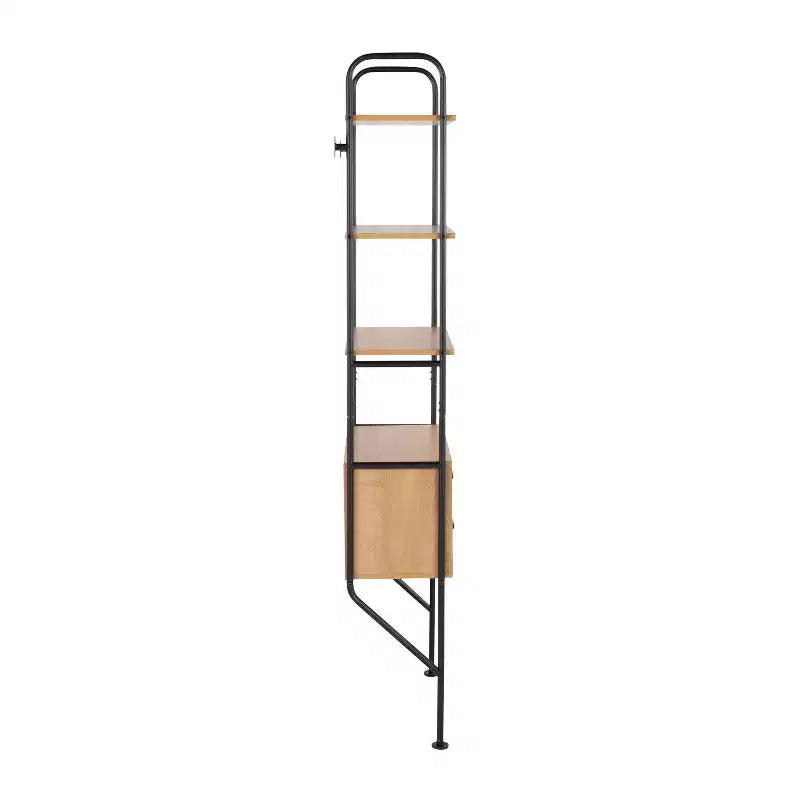 Libreria snella in acciaio/legno da 75" nera/marrone - LumiSource