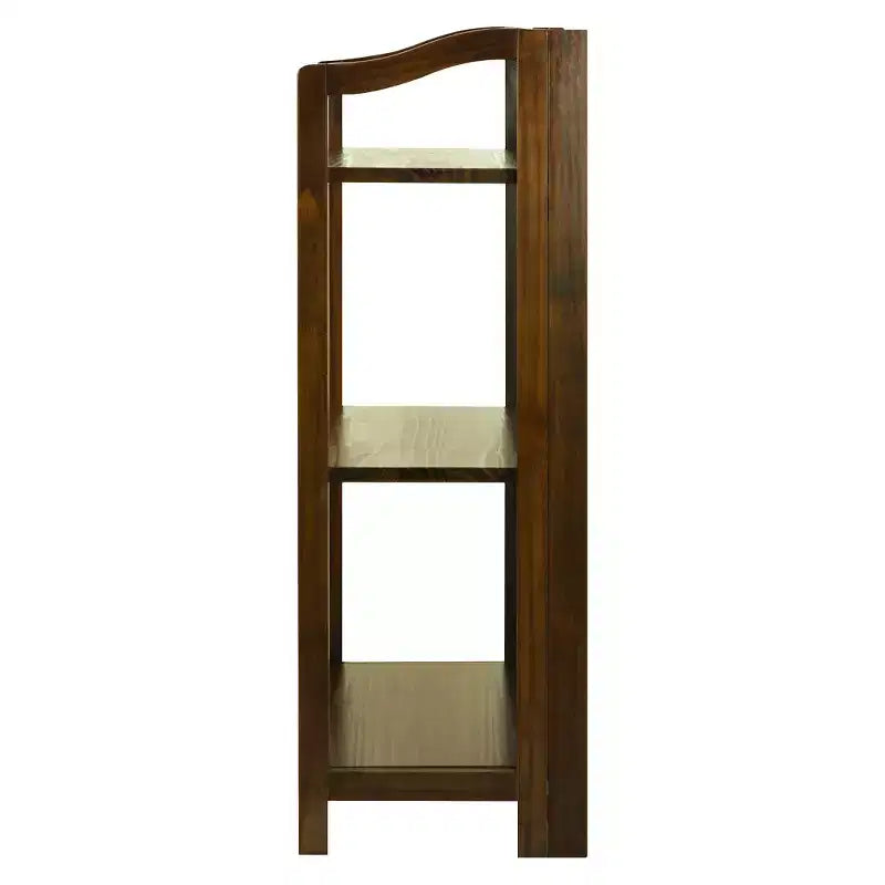 Libreria pieghevole Stratford 36" a 3 ripiani: Flora Home, legno mordenzato, ferramenta in acciaio, anti-ribaltamento