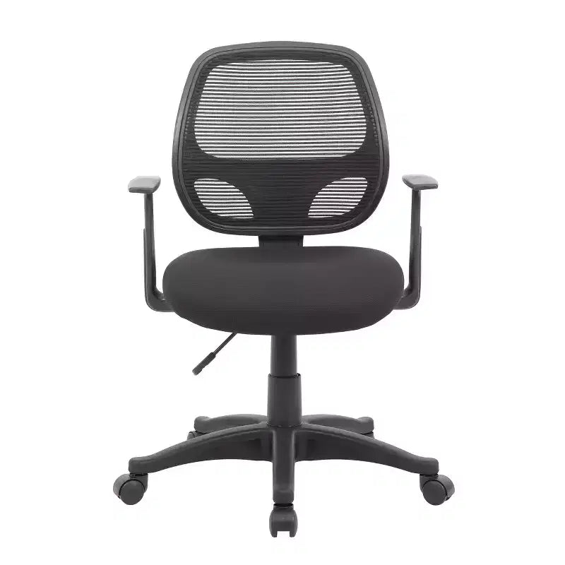 Sedia da Ufficio a Rete di Grado Commerciale con Braccioli a T Neri - Boss Office Products: Ergonomica, Regolabile, Girevole, con Rotelle