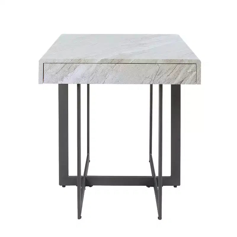 Set 3 tavolini da caffè contemporanei Rohde con cassetti, grigio/metallo color gomma - miBasics