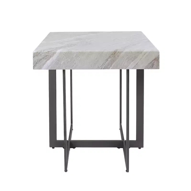 Set 3 tavolini da caffè contemporanei Rohde con cassetti, grigio/metallo color gomma - miBasics