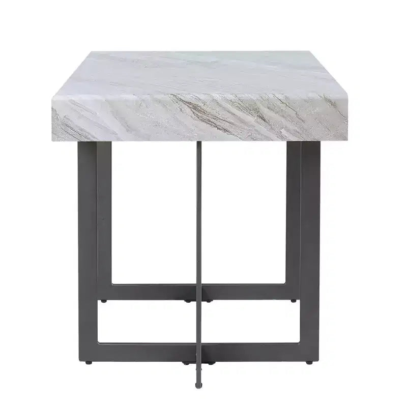 Set 3 tavolini da caffè contemporanei Rohde con cassetti, grigio/metallo color gomma - miBasics