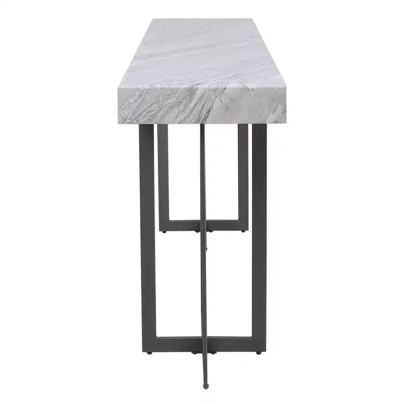 Set 3 tavolini da caffè contemporanei Rohde con cassetti, grigio/metallo color gomma - miBasics