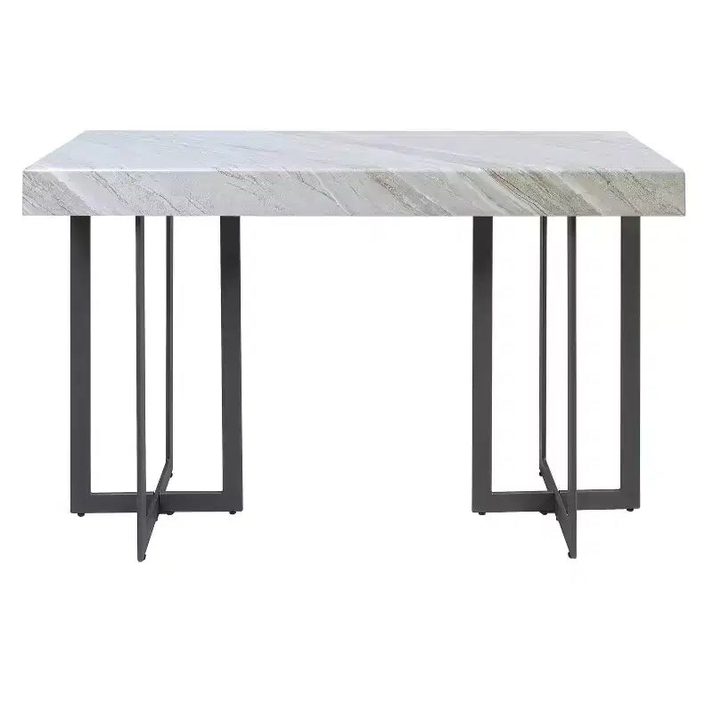 Set 3 tavolini da caffè contemporanei Rohde con cassetti, grigio/metallo color gomma - miBasics