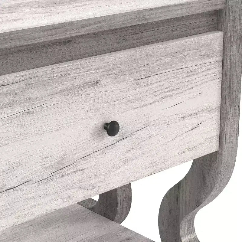 miBasics Brunswicke Tavolino portaoggetti da Comodino/Divano Transizionale a 1 Cassetto, Bianco Costiero: Contenitore per Camera da Letto, Design a Piedistallo