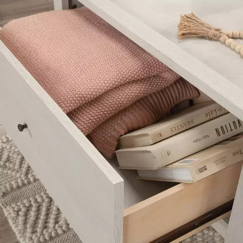 Tavolino contenitore Sauder Larkin Ledge con cassetto color Rovere Ghiaccio