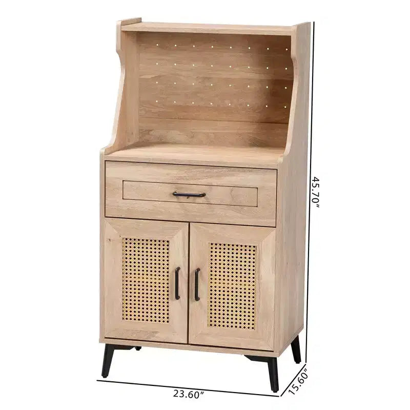 Baxton Studio Mobile da cucina Pavone in legno, marrone rovere/nero