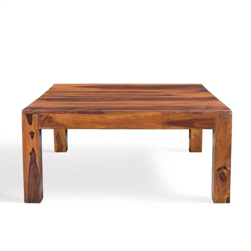 Tavolino da Caffè Basso Quadrato Fatto a Mano Marrone - Timbergirl: Legno Rustico, Finitura Atossica, Vano Contenitore, Design Moderno