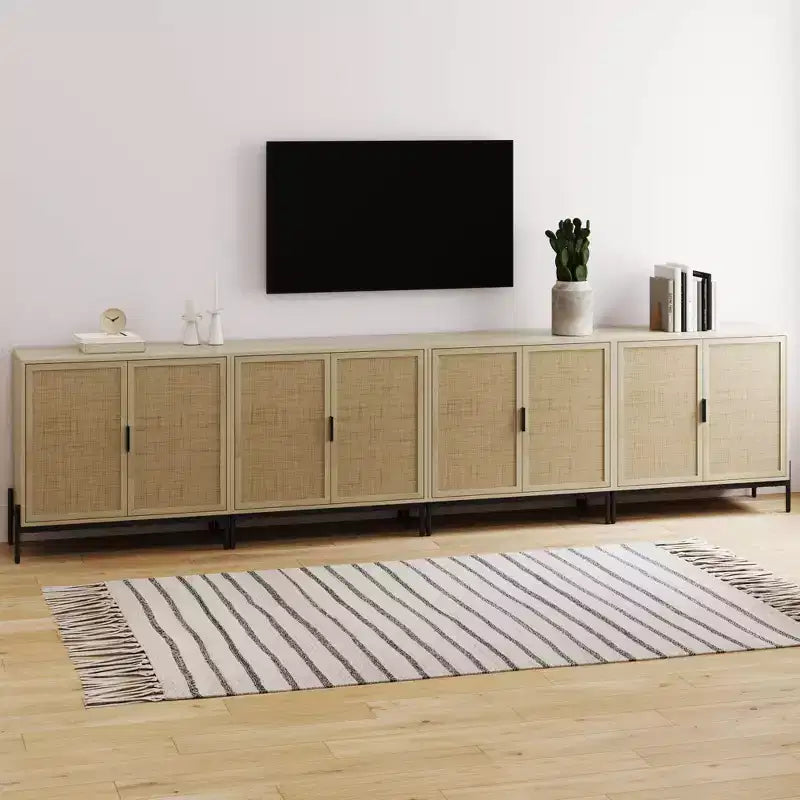 Nathan James Set di 4 Andrew Rattan Mobile Contenitore Rovere Chiaro