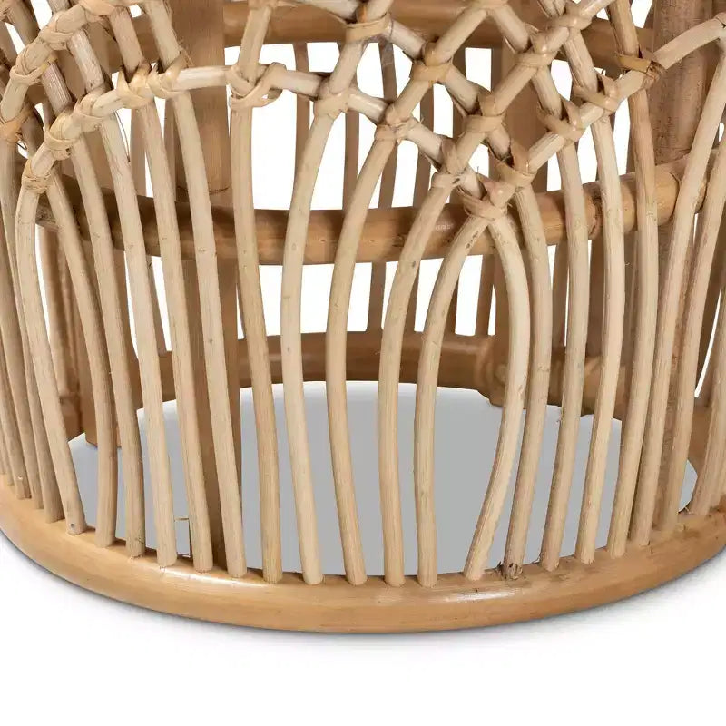 Tavolino rotondo Edena in rattan, naturale/marrone - bali & pari: Stile bohémien, Nessun montaggio richiesto