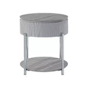 Acme Furniture Yukino Accent Table Gray/Chrome Finish