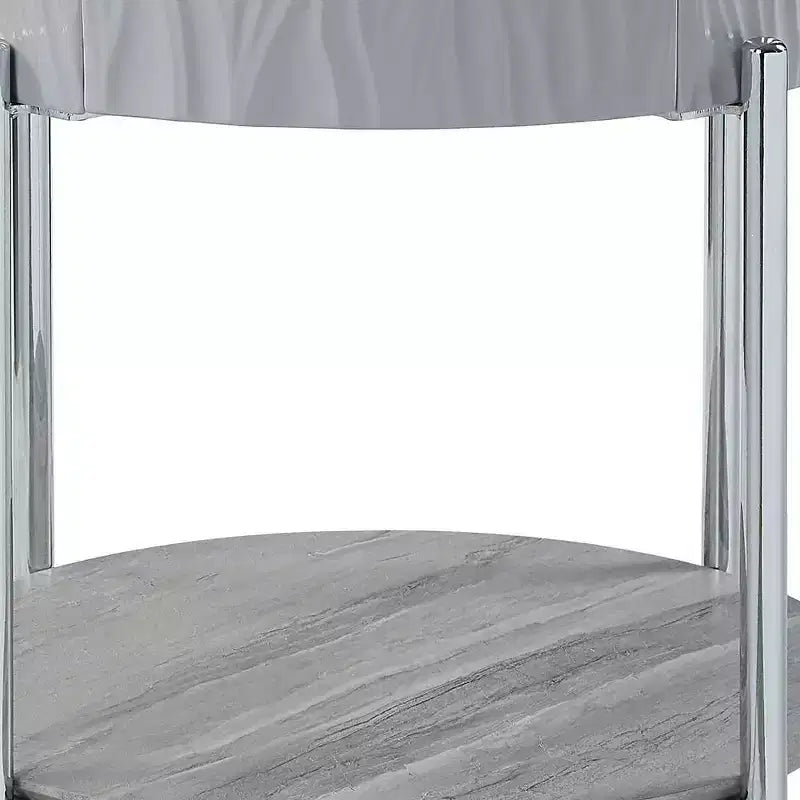 Tavolino d'appoggio Acme Furniture Yukino, grigio/cromo