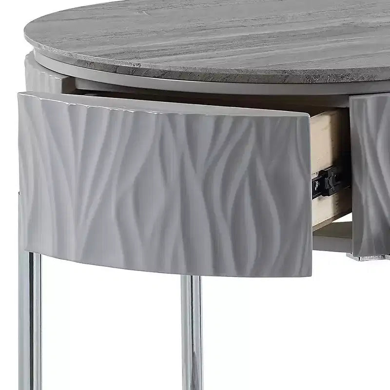 Tavolino d'appoggio Acme Furniture Yukino, grigio/cromo