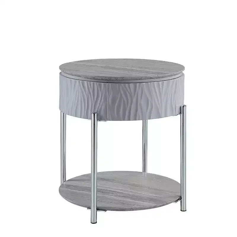 Tavolino d'appoggio Acme Furniture Yukino, grigio/cromo