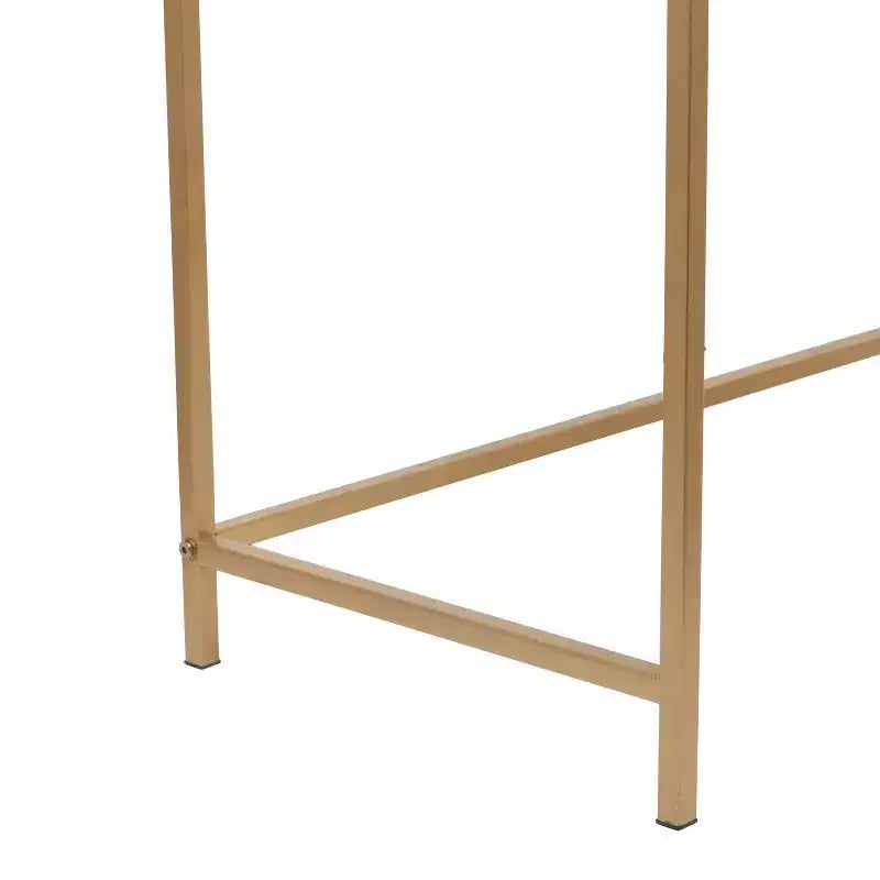 Tavolo consolle contemporaneo in metallo a 2 cassetti Bianco - Olivia & May: Struttura dorata, Mobile contenitore per ingresso, Nessun montaggio richiesto