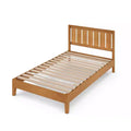 Twin Alexis Deluxe Wood Platform Bed Frame with Headboard Natural - Zinus: Rustic Style, No Box Spring Needed
