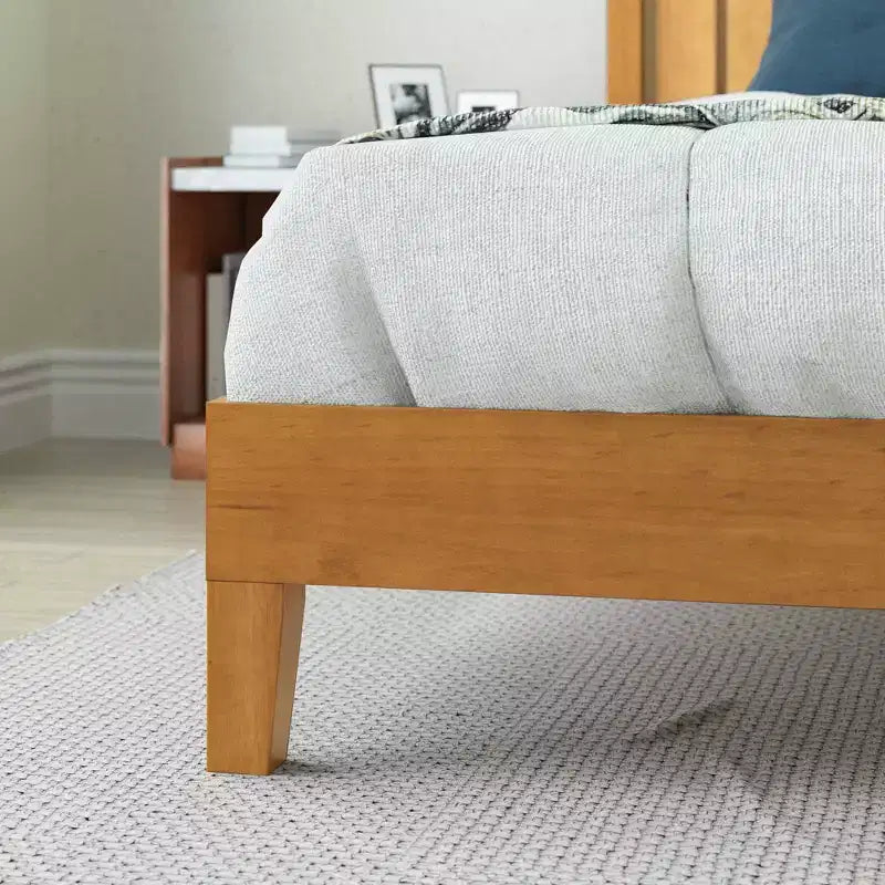 Struttura Letto con Piattaforma in Legno Deluxe Twin Alexis con Testiera, Naturale - Zinus: Stile Rustico, Nessuna Rete a Molle Necessaria