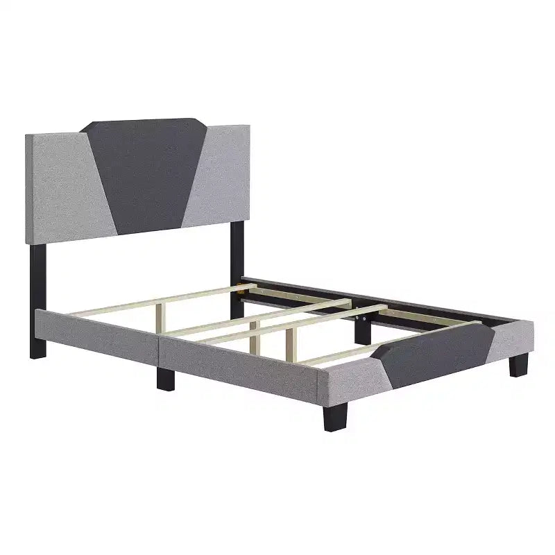 Letto imbottito Queen Sydney Contemporary in lino antracite/grigio - Eco Dream: Doghe in legno di betulla durevoli, richiede la rete a molle