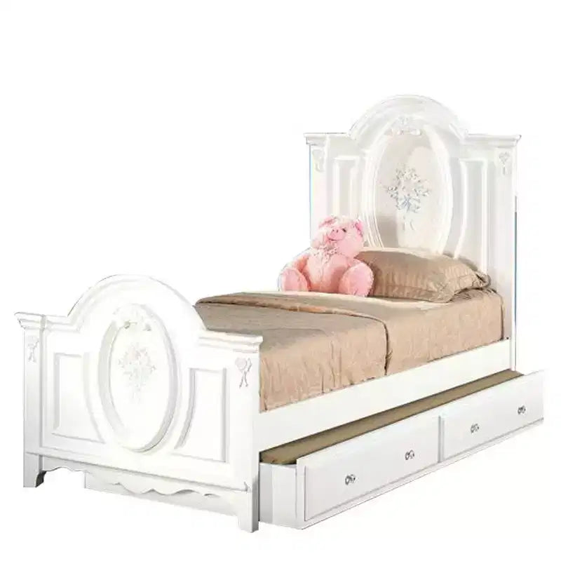 Letto matrimoniale da 81" Flora bianco - Acme Furniture: Rivestimento in cotone, Contenitore sottostante, Montaggio senza attrezzi