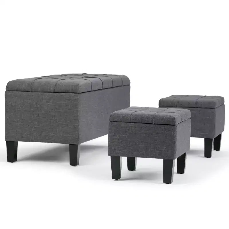 3 pz 44 Pouf contenitore Lancaster - Wyndenhall