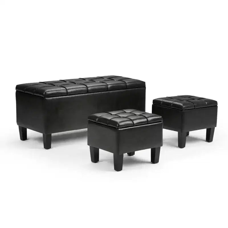 3 pz 44 Pouf contenitore Lancaster - Wyndenhall