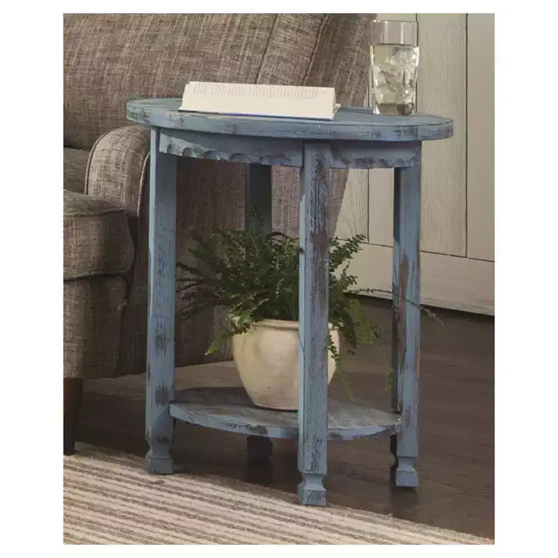 Tavolino rotondo in legno anticato Country Cottage - Alaterre Furniture