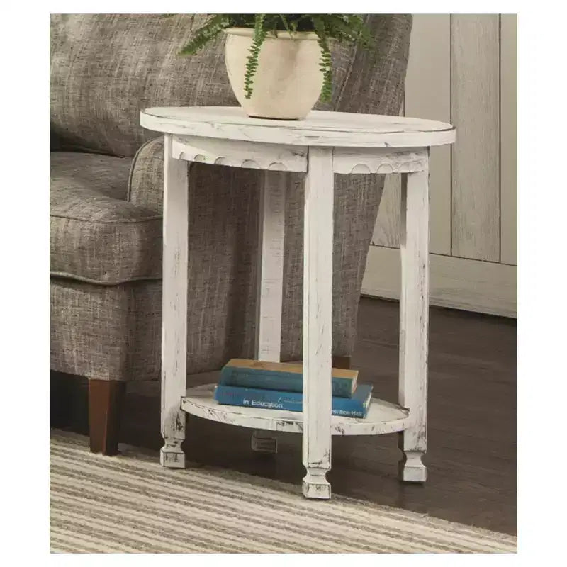 Tavolino rotondo in legno anticato Country Cottage - Alaterre Furniture