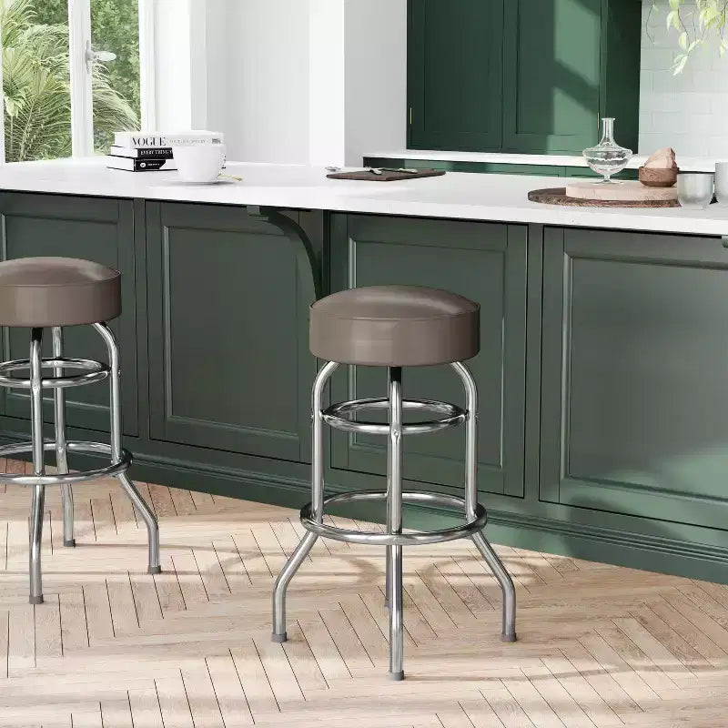 Sgabello da bar Flash Furniture Double Ring cromato