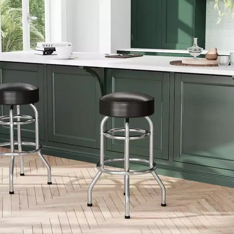 Sgabello da bar Flash Furniture Double Ring cromato