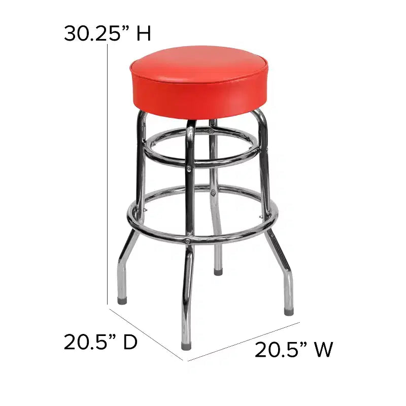 Sgabello da bar Flash Furniture Double Ring cromato