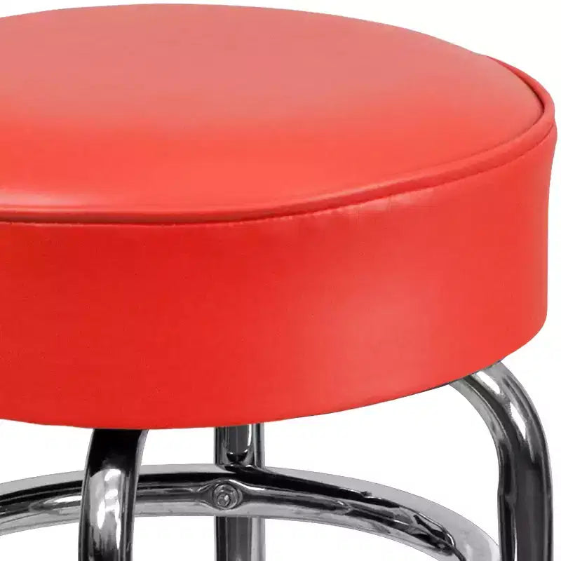 Sgabello da bar Flash Furniture Double Ring cromato