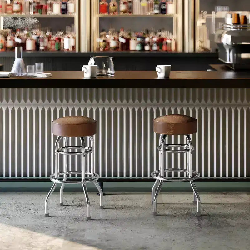 Sgabello da bar Flash Furniture Double Ring cromato