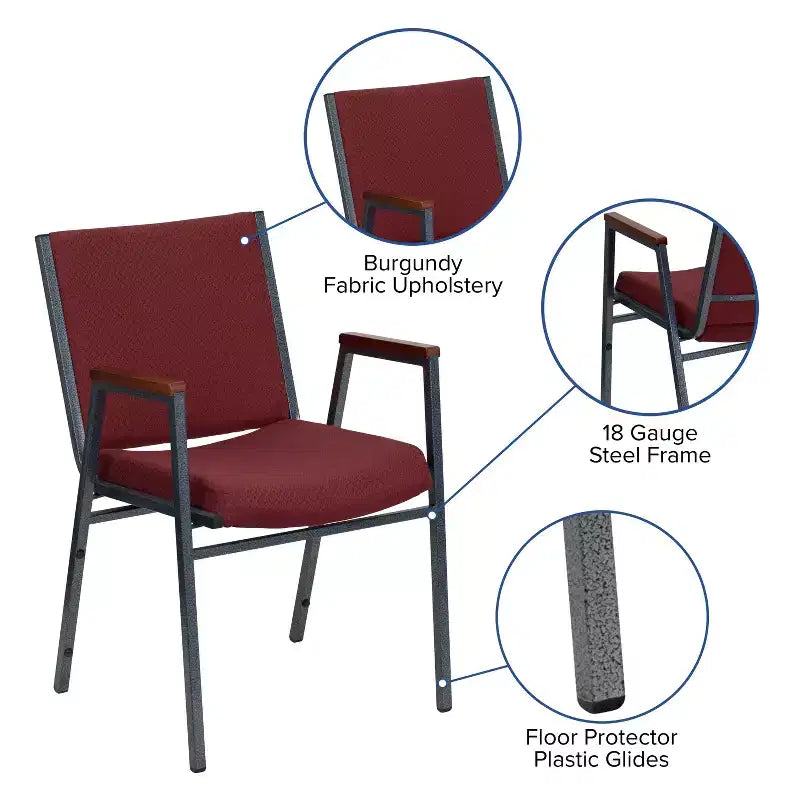 Sedia impilabile impilabile Flash Furniture serie HERCULES per impieghi gravosi con braccioli