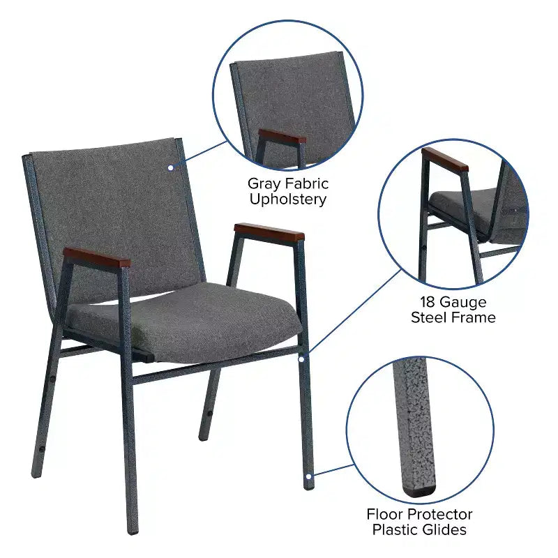 Sedia impilabile impilabile Flash Furniture serie HERCULES per impieghi gravosi con braccioli