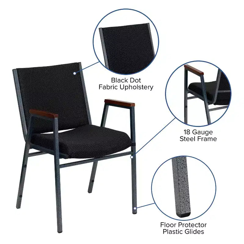 Sedia impilabile impilabile Flash Furniture serie HERCULES per impieghi gravosi con braccioli
