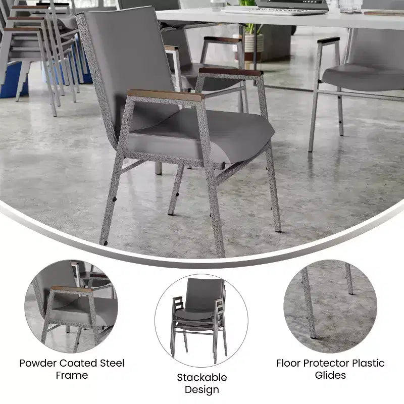 Sedia impilabile impilabile Flash Furniture serie HERCULES per impieghi gravosi con braccioli