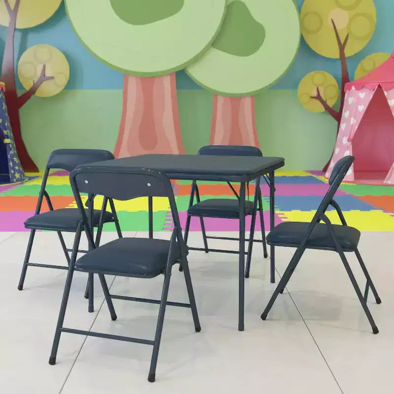 Set da 5 pezzi di tavolo e sedie pieghevoli Emma and Oliver per bambini - Set da tavolo per attività per bambini