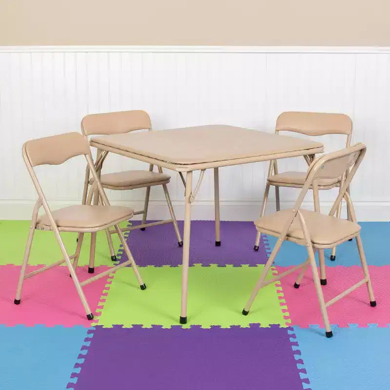Set da 5 pezzi di tavolo e sedie pieghevoli Emma and Oliver per bambini - Set da tavolo per attività per bambini