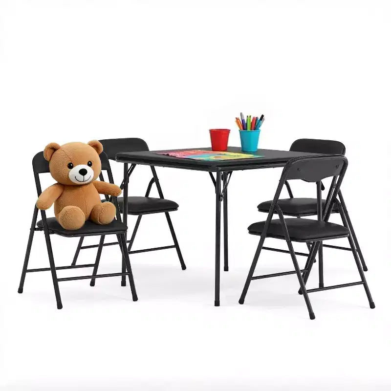 Set da 5 pezzi di tavolo e sedie pieghevoli Emma and Oliver per bambini - Set da tavolo per attività per bambini