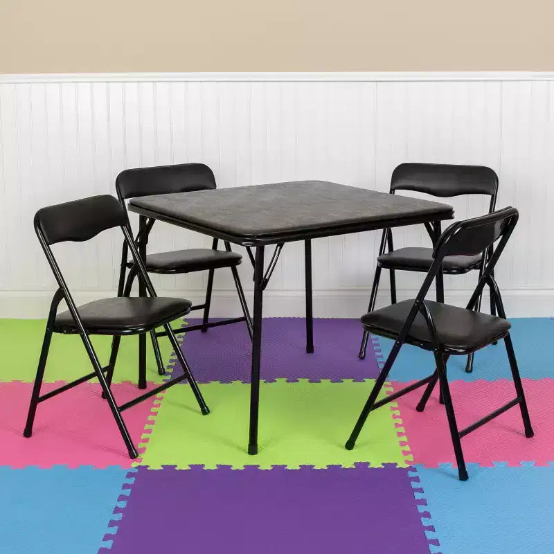 Set da 5 pezzi di tavolo e sedie pieghevoli Emma and Oliver per bambini - Set da tavolo per attività per bambini