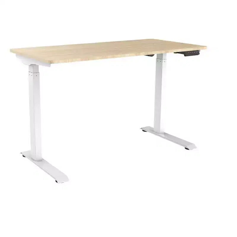 Scrivania Monoprice Workstream con motore singolo regolabile in altezza e piano da 122 cm, colore bianco - Postazione di lavoro per laptop