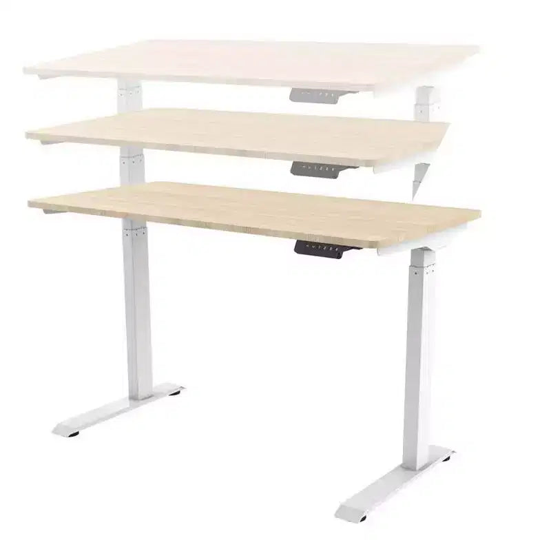 Scrivania Monoprice Workstream con motore singolo regolabile in altezza e piano da 122 cm, colore bianco - Postazione di lavoro per laptop
