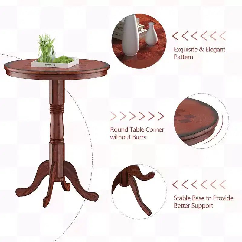 Set da bar 3 pezzi Costway con tavolo rotondo alto 76 cm e 2 sgabelli girevoli