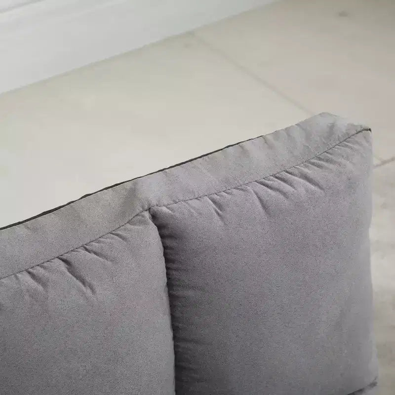 Poltrona Divano Convertibile da Pavimento HOMCOM, Letto Pieghevole, Chaise Longue per Ospiti con 2 Cuscini, Schienale e Poggiatesta Regolabili
