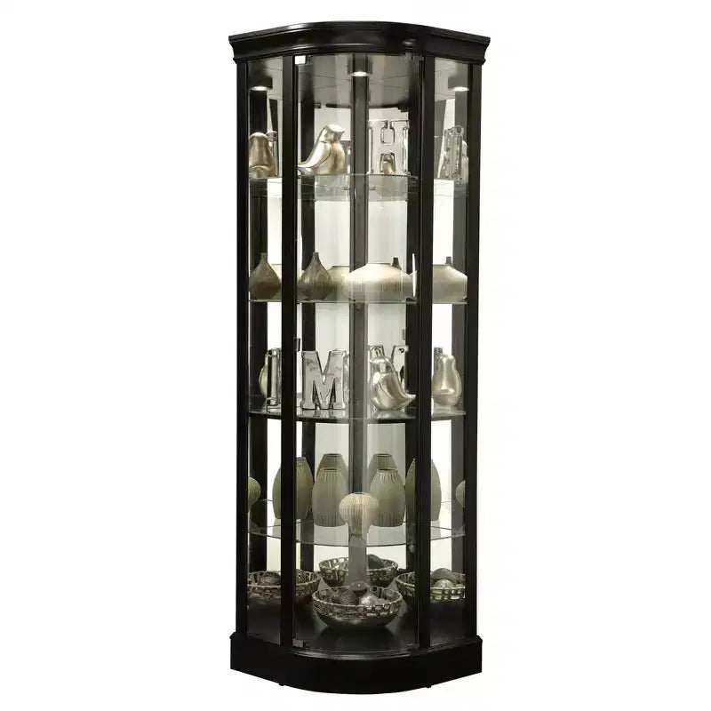 Howard Miller Marlowe Ii Curio Cabinet 680627 Black Satin